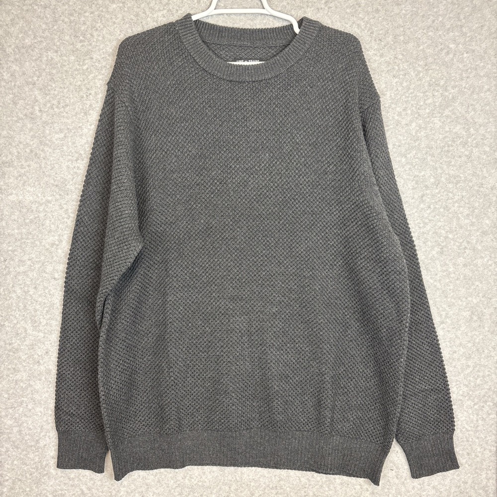 Line of Trade Norfolk Sweater Men's Size 2X Large Gray Waffle Knit Crew Neck
